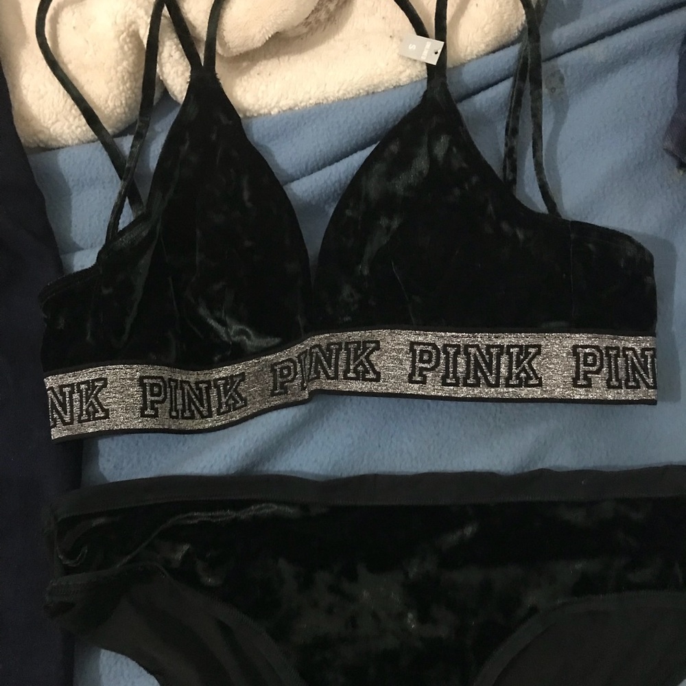 Pink bralette and pantie set